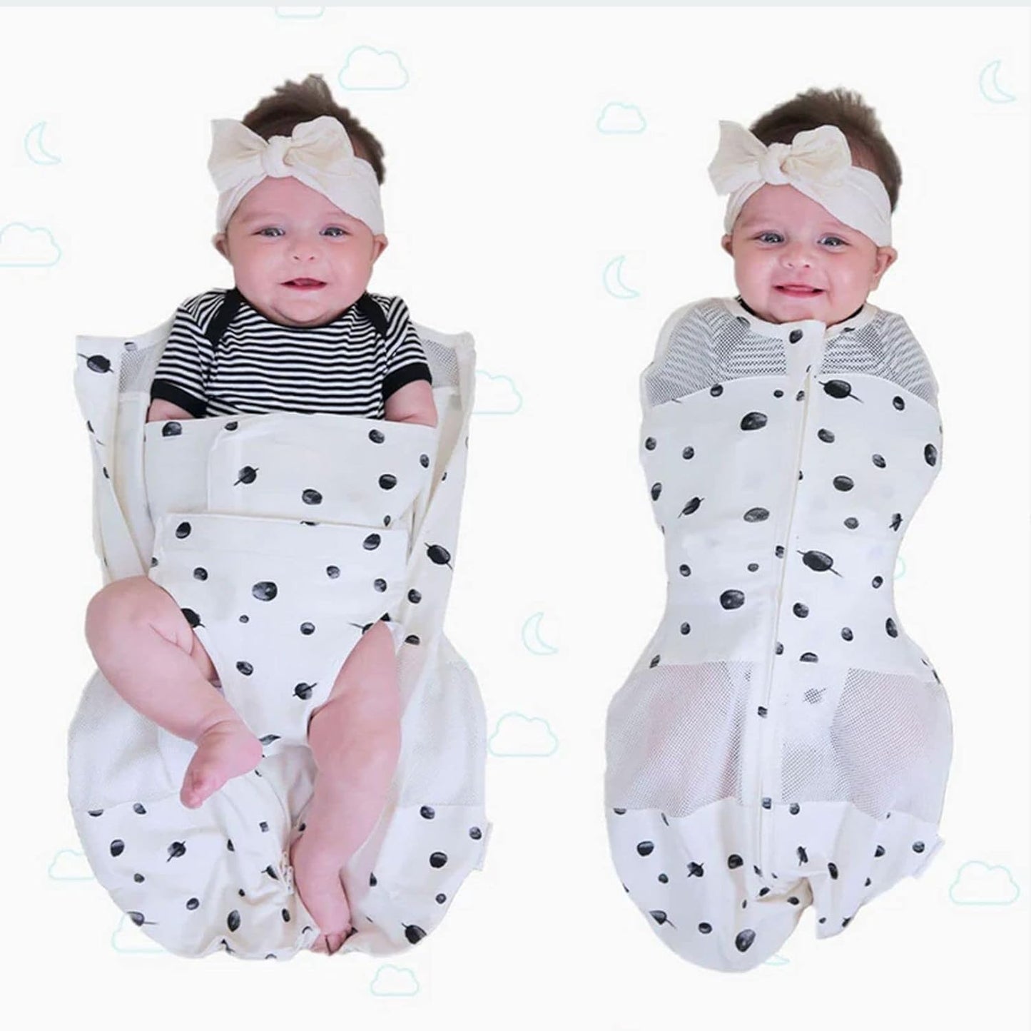 Happiest Baby Sleepea 5-Second Swaddle - 100% Organic Cotton Baby Swaddle Blanket - Doctor Designed Promotes Healthy Hip Development (Rose Stars, X-Large)
