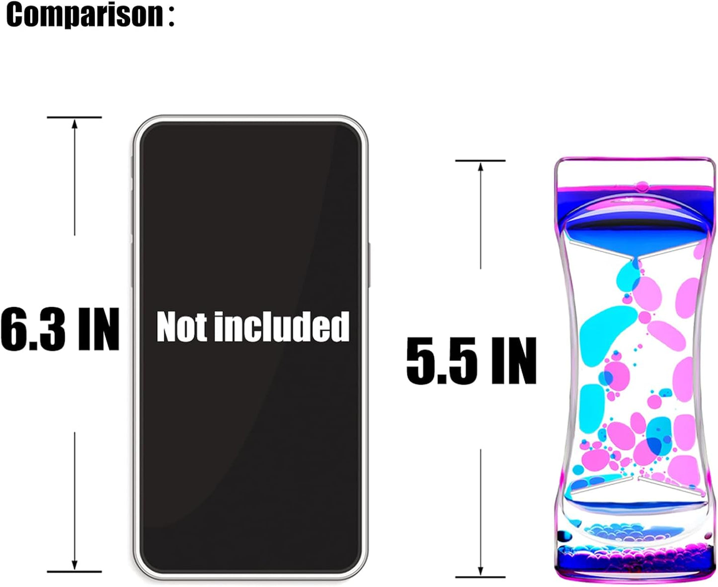 Liquid Motion Bubbler Timer 4 Pack, Hourglass Liquid Timer for Fidget Toy, Rainbow Color Oil Drop Water Timers for Autism Toys, Children Activity, Calm Relaxing ADHD Autism, Stress Relief