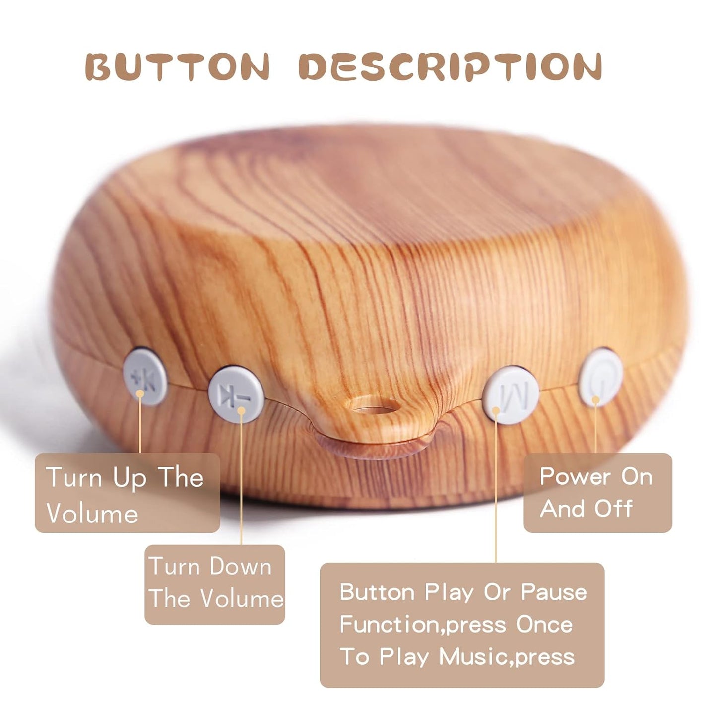 Baby Crib Mobile Musical Box - Mobile Rotary Music Box Imitation Wood - Music Box with Rotating Hook -Crib Mobile Motor Battery Operated Plays 12 Tunes Crib Toys Attachments (Without Arm)