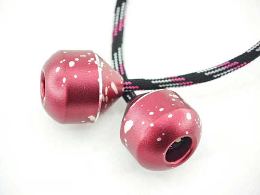 L-Shizuki Fidget Beads Fidget Beads - Worry Fidget Beads Spin & Bump - Made of Aluminum Alloy - Creates a Bit of Magic for You (UFO-Red&White)