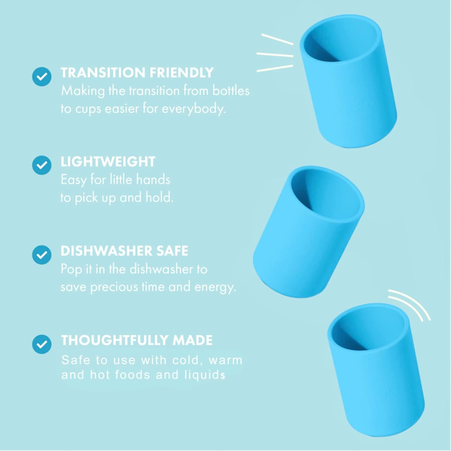 Avanchy Silicone Training Cup – 12 oz Open Cup for Toddlers and Infants – Ideal for Baby Led Weaning and Transitioning from Bottles, Black