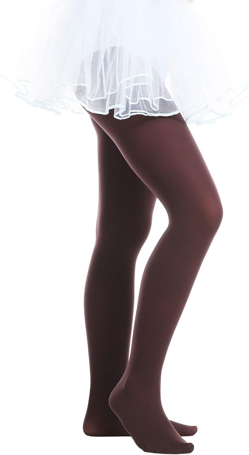 EVERSWE Girls Semi Opaque Footed Tights, Microfiber Tights