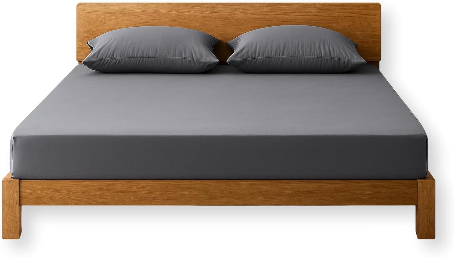Earth Connected Fitted Grounding Sheets - Twin Size, 94% Organic Cotton 6% Pure Silver Fiber, Pain Relief. Gray (75"x 39"x 15")