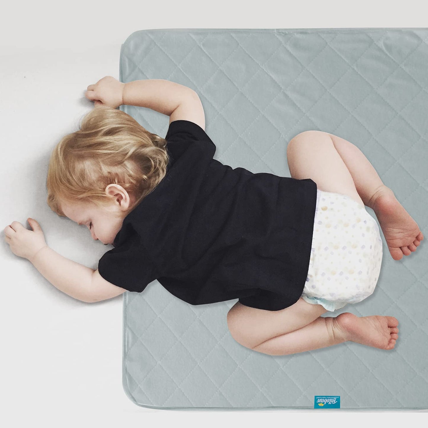 Waterproof Crib Mattress Protector 27" x 38", Non-Slip & Sturdy Mattress Pad Mat, 4 Layers Incontinence Bed Pad for Children Adults, Pets Training Pee Pad, Grey