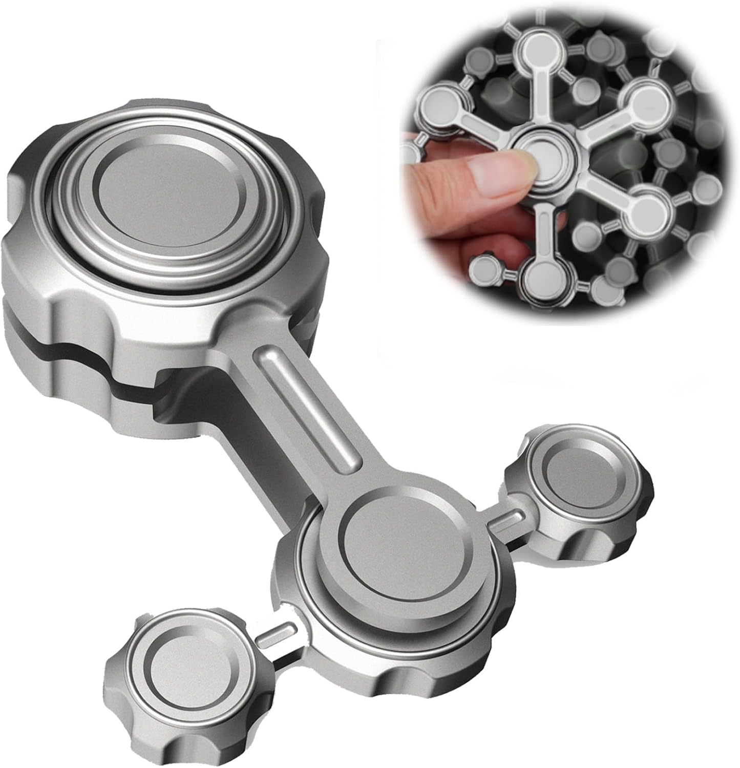 Cool Infinity Gear Gravity Fidget Spinner Metal Toy for Kids Adults, Chaos Flippy Fidget Chain Finger Hand Spinner Desk Toy, Small Gadget Stress Relief Fingertip Gyro Prizes Gift