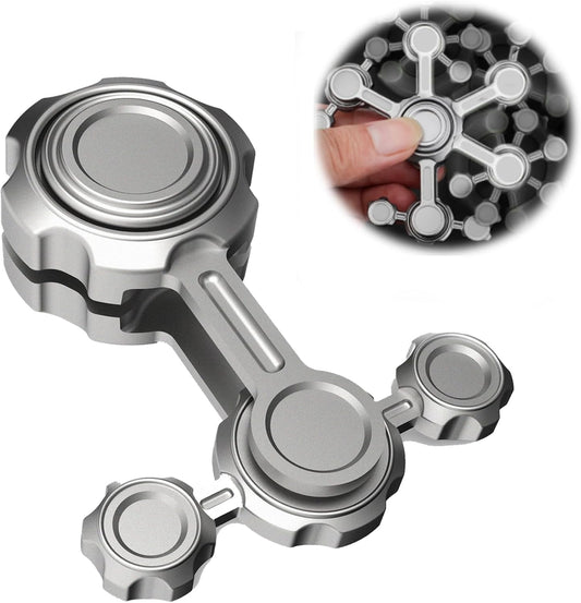 Cool Infinity Gear Gravity Fidget Spinner Metal Toy for Kids Adults, Chaos Flippy Fidget Chain Finger Hand Spinner Desk Toy, Small Gadget Stress Relief Fingertip Gyro Prizes Gift
