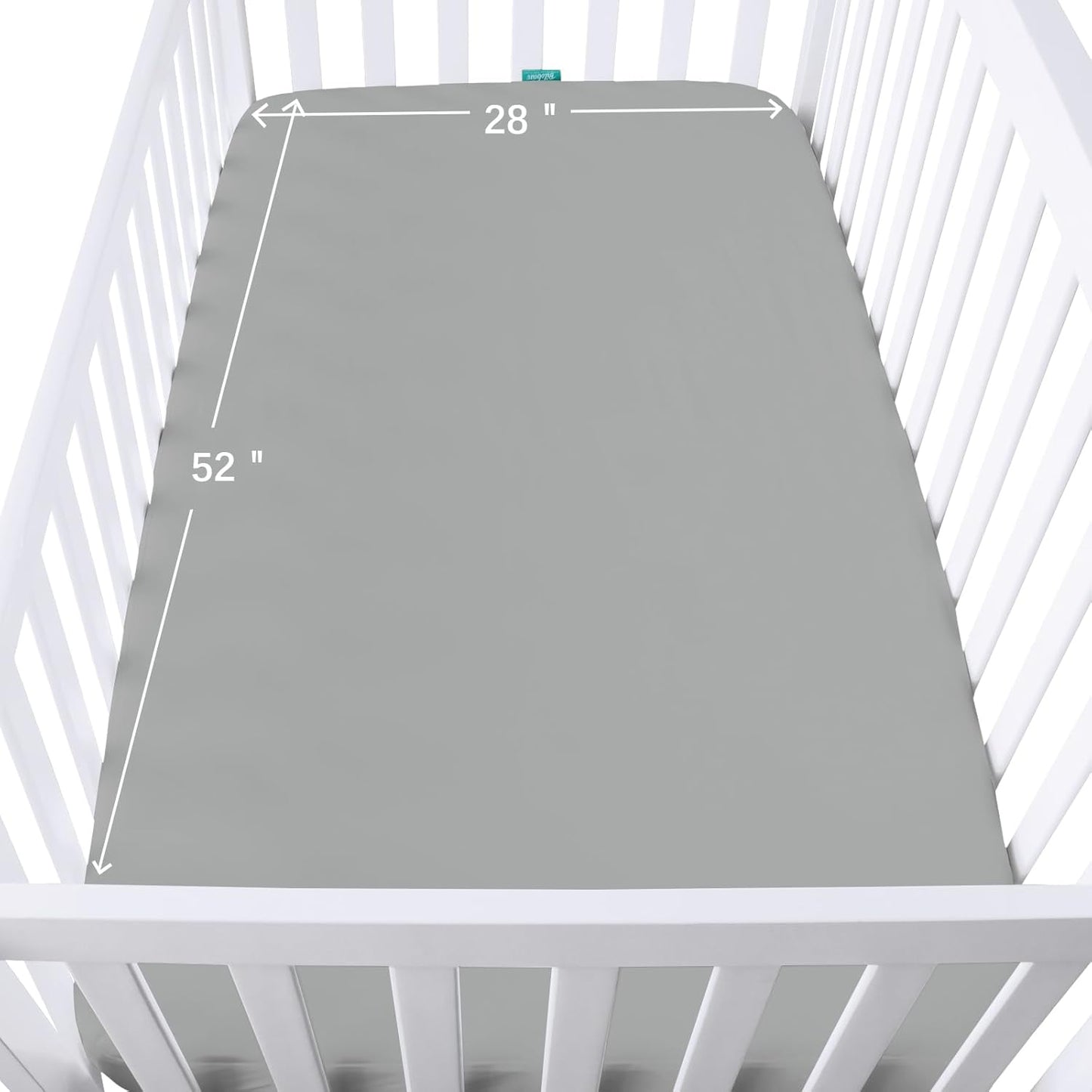 Crib Sheets Waterproof 2 Pack, Crib Mattress Protector, Toddler Fitted Crib Sheet Neutral, Ultra Soft & Breathable Toddler Bed Sheets for Boys and Girls, Grey & Navy