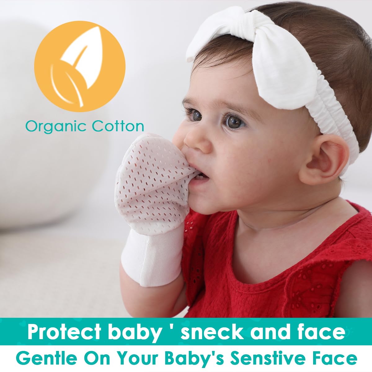 Baby Mittens Anti Scratch Baby Girl Mittens No Scratch Mittens Baby Girls Hands Gloves for 6-12 Months Babies Girls (6 Pairs)