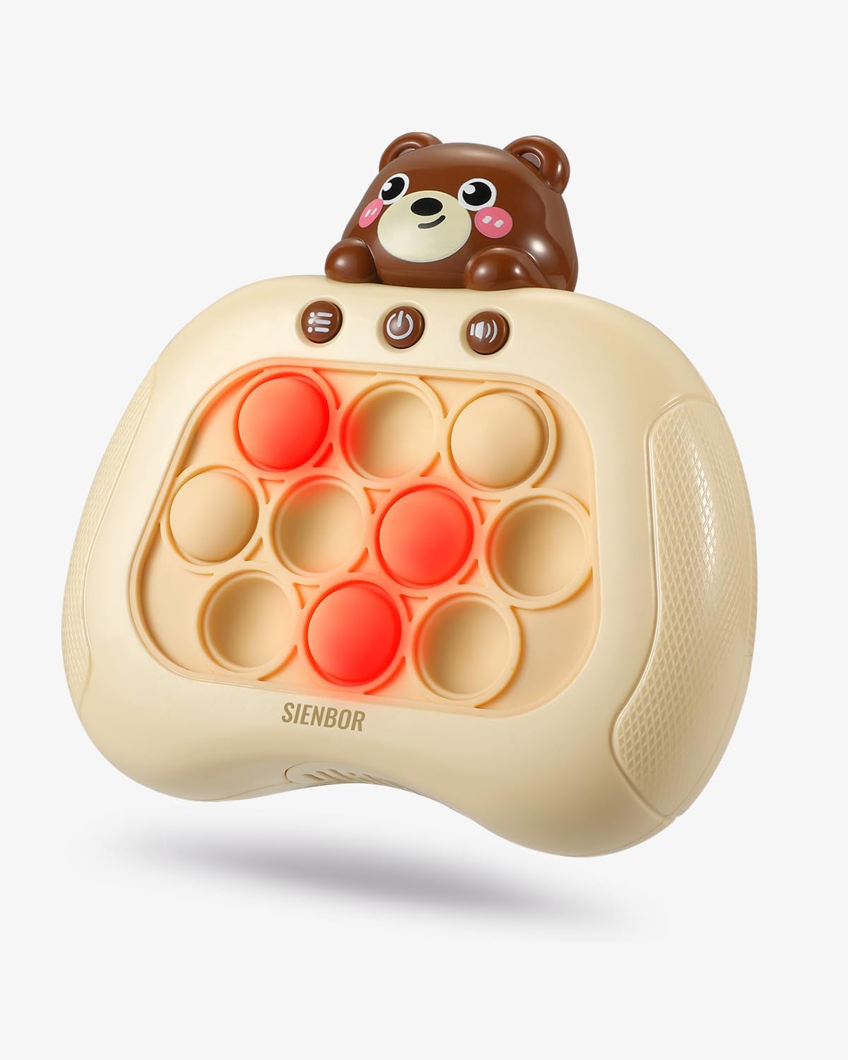 Quick Push Game Console ,4 Modes Games, A Toy Game Machine That Exercises Reaction Ability and Improves Concentration |Teens Boys & Girls Ages 3-12 Years Old & Up (Brown)