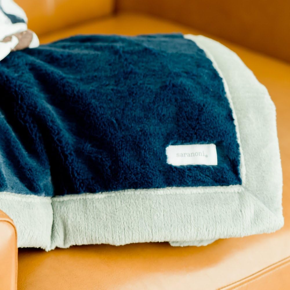 SARANONI Security Blankets for Babies | Super Soft Boutique Quality Lush Luxury Baby Blanket | Small, Navy Gray | Mini 15" x 20"