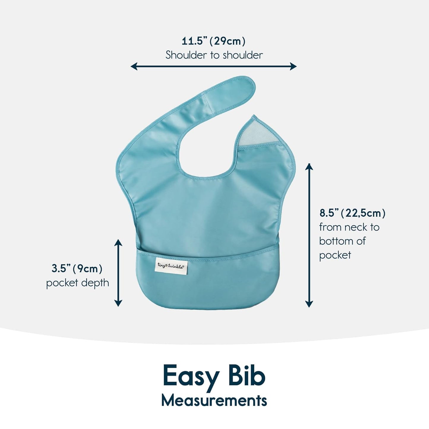 Tiny Twinkle Mess Proof Baby Bibs for Eating - Waterproof, Wipeable Bibs - Toddler Bibs - Travel Friendly - PFAS, PVC, BPA, Phthalate Free - Baby Food Bibs(5 Pack, Boy Spring)
