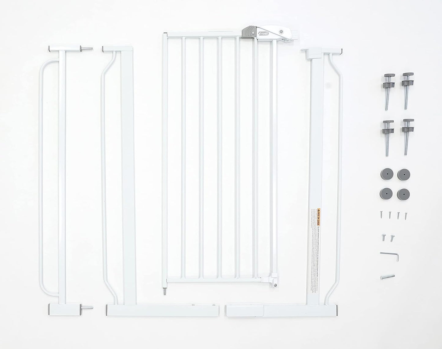 Regalo Easy Step 36" Extra Tall Walk Thru Baby Gate, Includes 4-Inch Extension Kit, 4 Pack of Pressure Mount Kit and 4 Pack Wall Cups and Mounting Kit, White