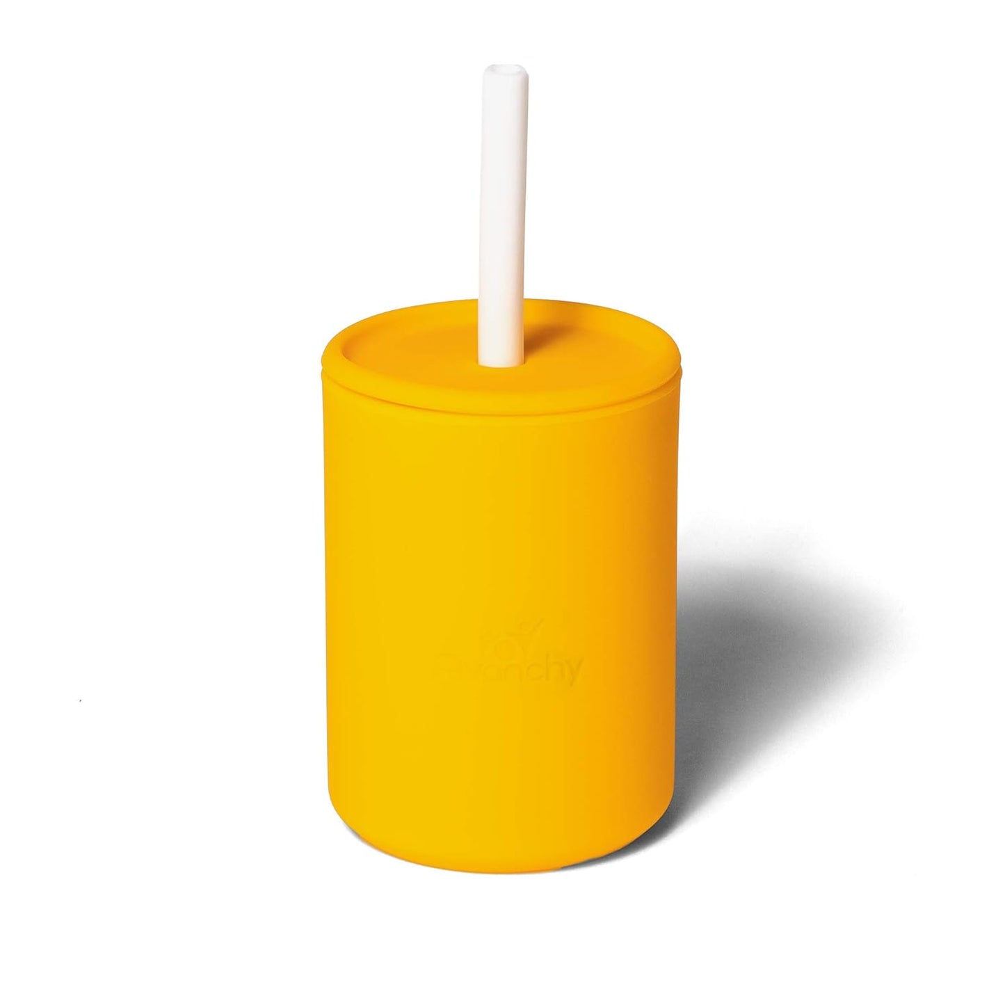 Avanchy Silicone Training Sippy Cup with Straw Lid – Tiny Cup for Babies 6+ Months to Toddlers 1 Year Old – 5 oz Infant Water Cup for Baby Led Weaning, Yellow