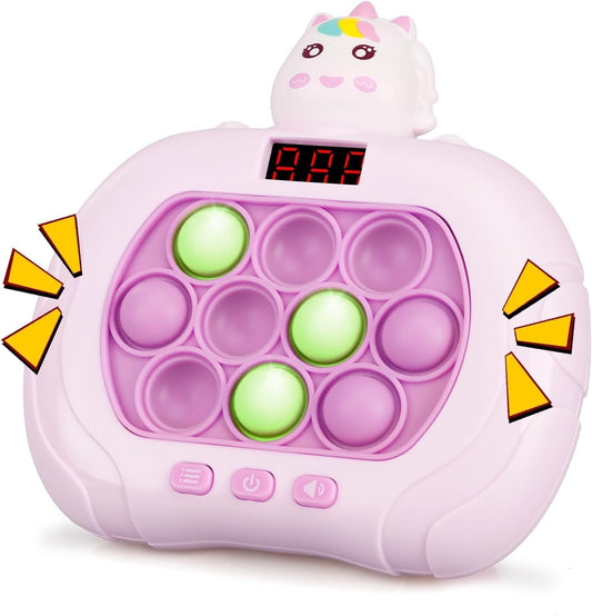 Fast Push Game Pop Fidget Toys for Kids Adults, Handheld Puzzle Game Sensory Toys with LED Screen, Quick Push Light Up Game Gifts for 3-12 Year Old Girls Boys