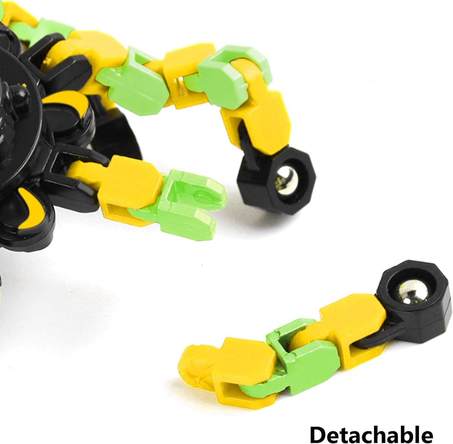Fidget Spinners, DIY Transformable Chain Robot Finger Spinner, Glow in The Dark Deformable Creative Mechanical Gyro Toy Stress Relief Toy Fidget Fingertip Toy for Kids and Adults (6 Pack)