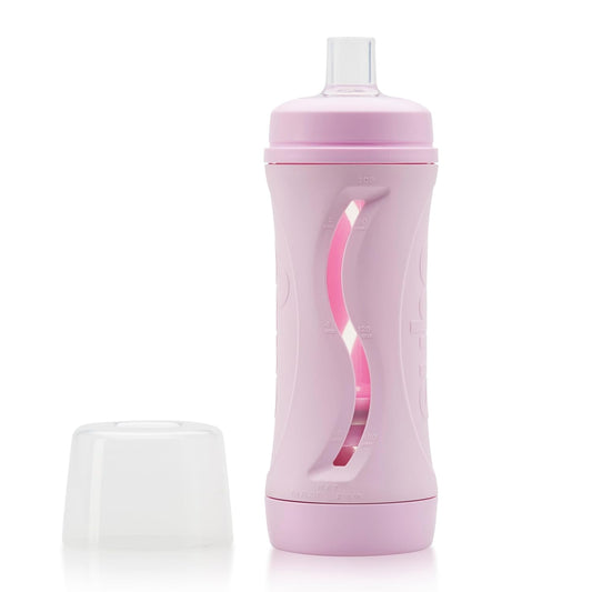 Subo Baby Food Bottle | No Mess Baby Toddler Self Feeder | Squeeze Free Design for Purees, Smoothies, Yogurt, Oatmeal, or Thickened Liquids | Reusable Silicone Washable Cup (Pink)