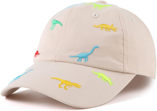 JANGANNSA Dinosaur Boys Girls Caps Embroidery Baby Baseball Caps Cotton Infant Toddler Kids Hat Spring Summer Autumn 2-6Y