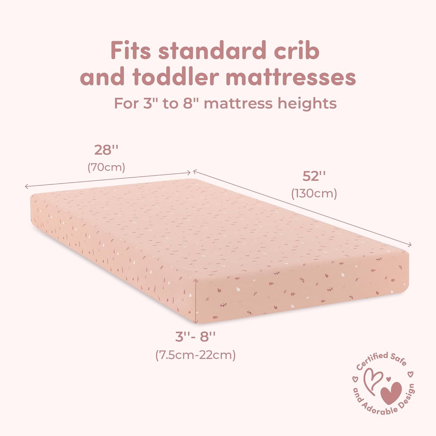 Sweety Fox 2-Pack Crib Sheets - Soft Jersey Cotton Fitted Sheets for Boys and Girls, Mini Crib Sheets, Toddler Bed Sheets (Dragonfly)