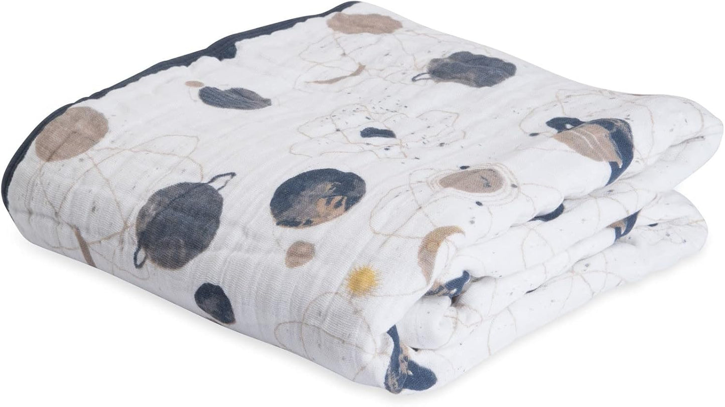 Little Unicorn Original Premium Cotton Quilt | Multi-Layered & Extra-Soft Muslin Fabric |for Babies & Toddlers (Planetary)