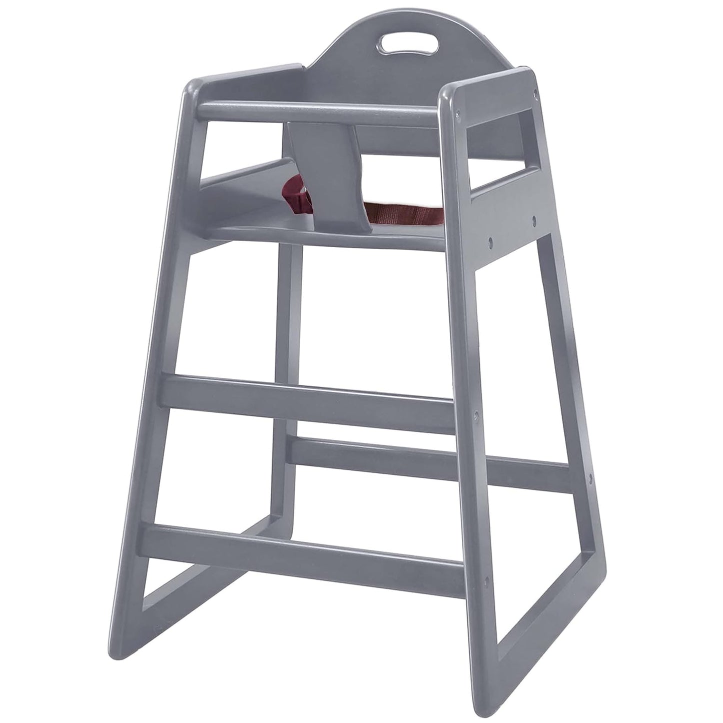 Wooden High Chair for Baby & Toddler – Restaurant-Style Stackable HighChair with Commercial Grade Solid Wood for Dining Table & Kitchen – Compact & Portable Design for Home & Restaurant Use - Gray