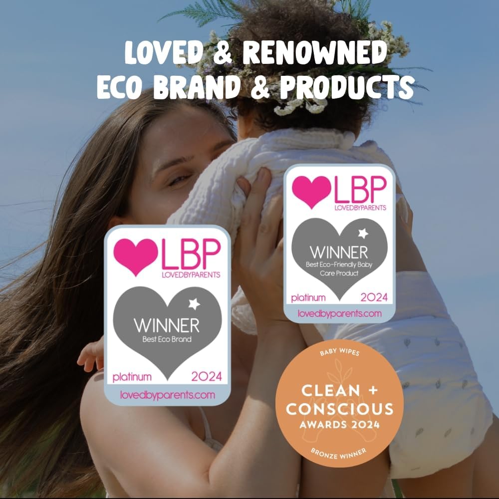 Eco by Naty Baby Wipes Unscented - 100% Compostable and Plant-Based Wipes, Good for Babies and Newborn Sensitive Skin (672 Count - 12 packs of 56)