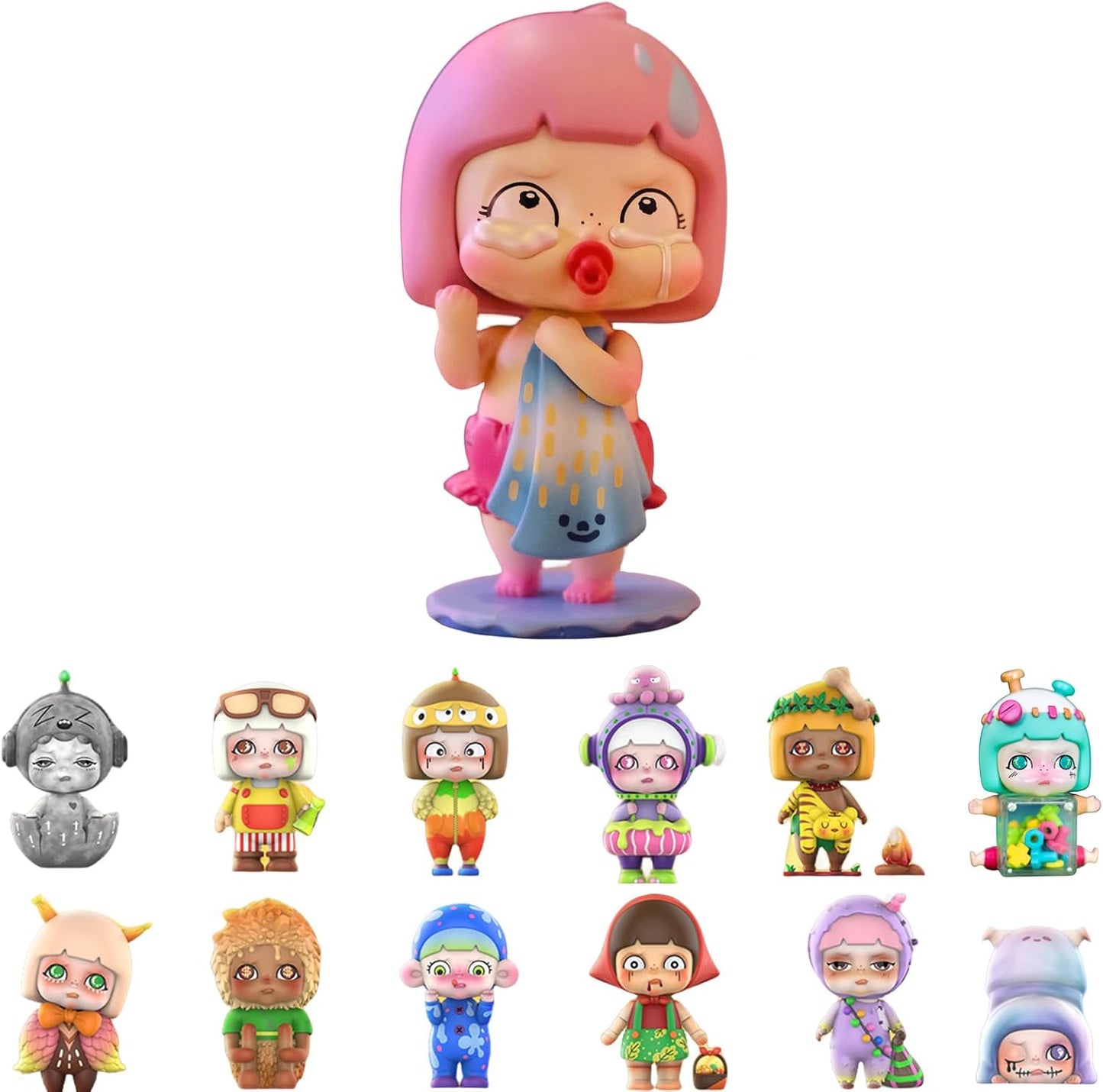 Tiny doll Fairytale Town Series 12PCs Random Design Box Toys for Modern Home Halloween Decorations Indoor, Collectible Toy Set for Desk Accessories