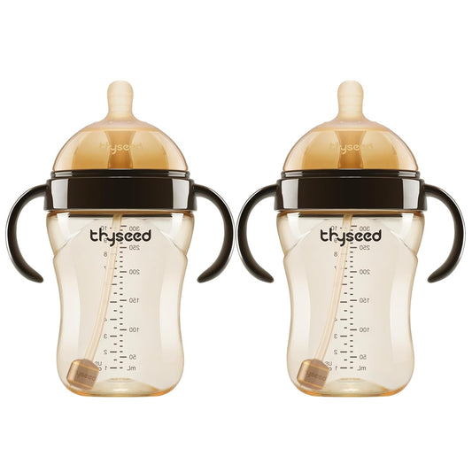 PPSU Natural Breast-Like Bottle with Nipple(7-10 Months),10oz，2pack