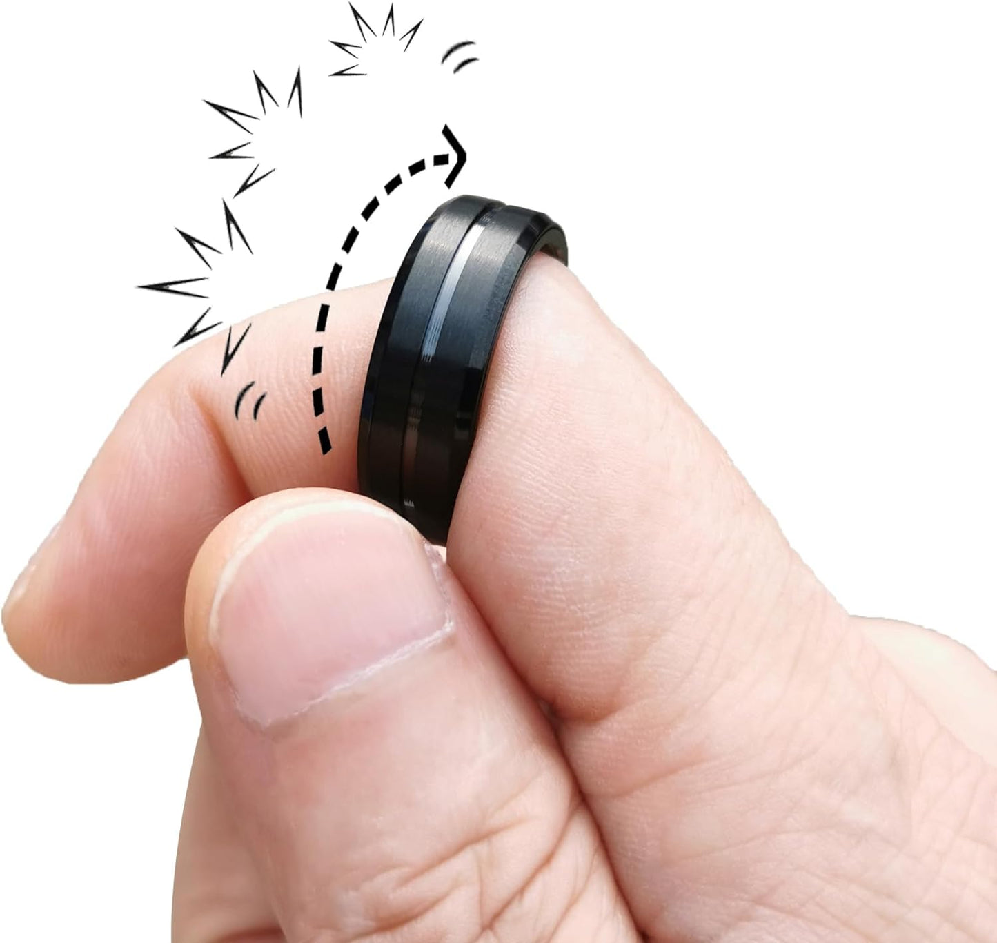 EDC Fidget Slider Fidget Toy Adult Stress Relief Metal Ratchet Ring Jewelry ADHD Recreational Fidget Toy Tactile Coin (Black, 10)