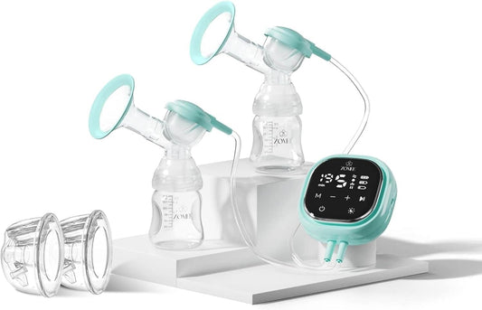Zomee Z2 Double Electric Breast Pump - Shabbat Mode Edition - Portable, Hands Free Pumping Hospital Grade Wearable Breast Pump Including; Silicone Hands Free Collection Cups 8 OZ