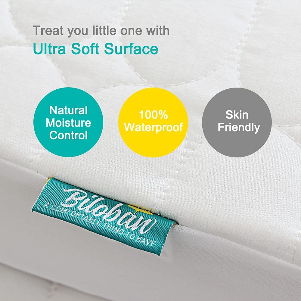 Crib Sheets and Waterproof Crib Mattress Protector 4 Pack Set,Waterproof Crib Sheets Mattress Pad Cover for Baby Boys and Girls, Grey