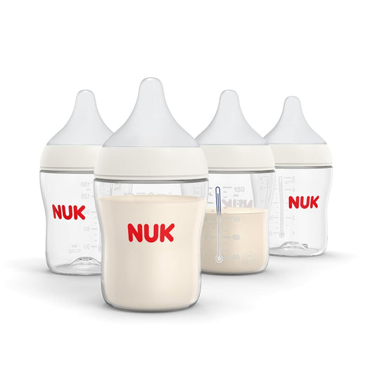 NUK Perfect Match Slow Flow 2-in-1 Natural and Anti-Colic Bottle, 5oz., 4 Pack, BPA Free