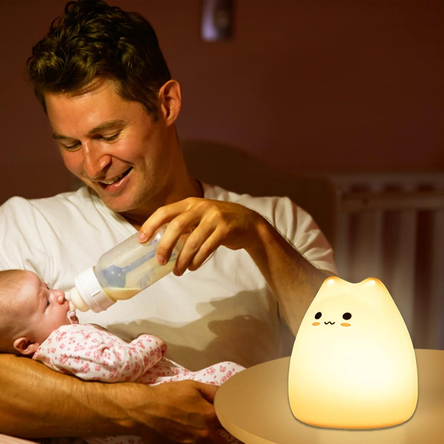 ZKLiLi Cat Night Light for Kids,Cute Night Lamp for Nursery,Squishy Silicone Cat Touch Lights Portable, Gift for Birthday and Christmas for Kids Baby Children