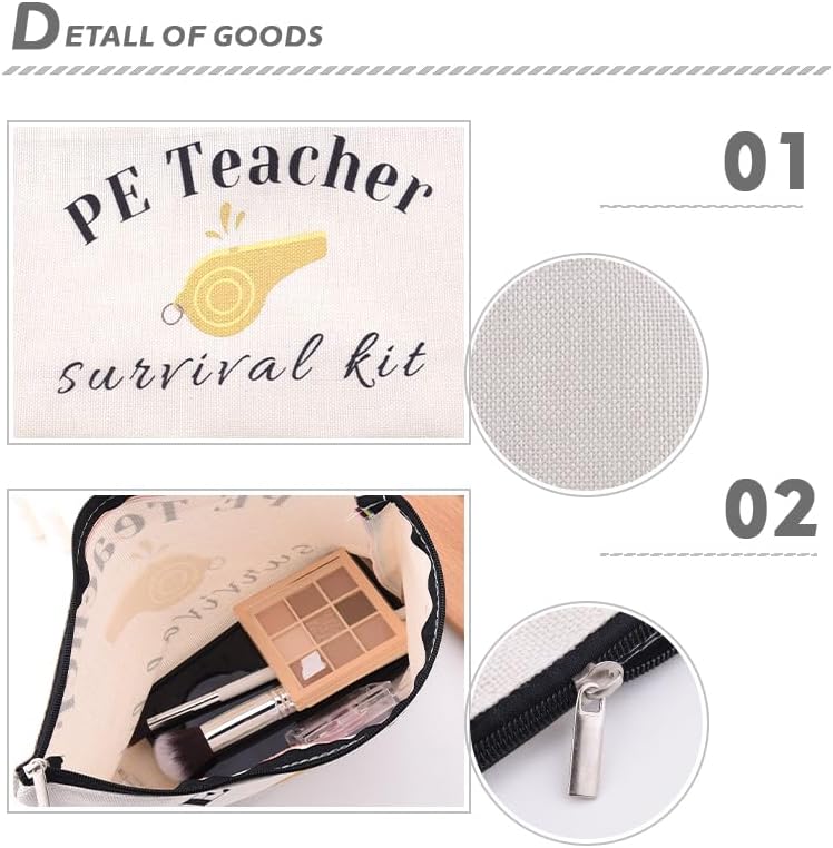 Funny PE Teacher Survival Kit Zipper Bag - Image 3