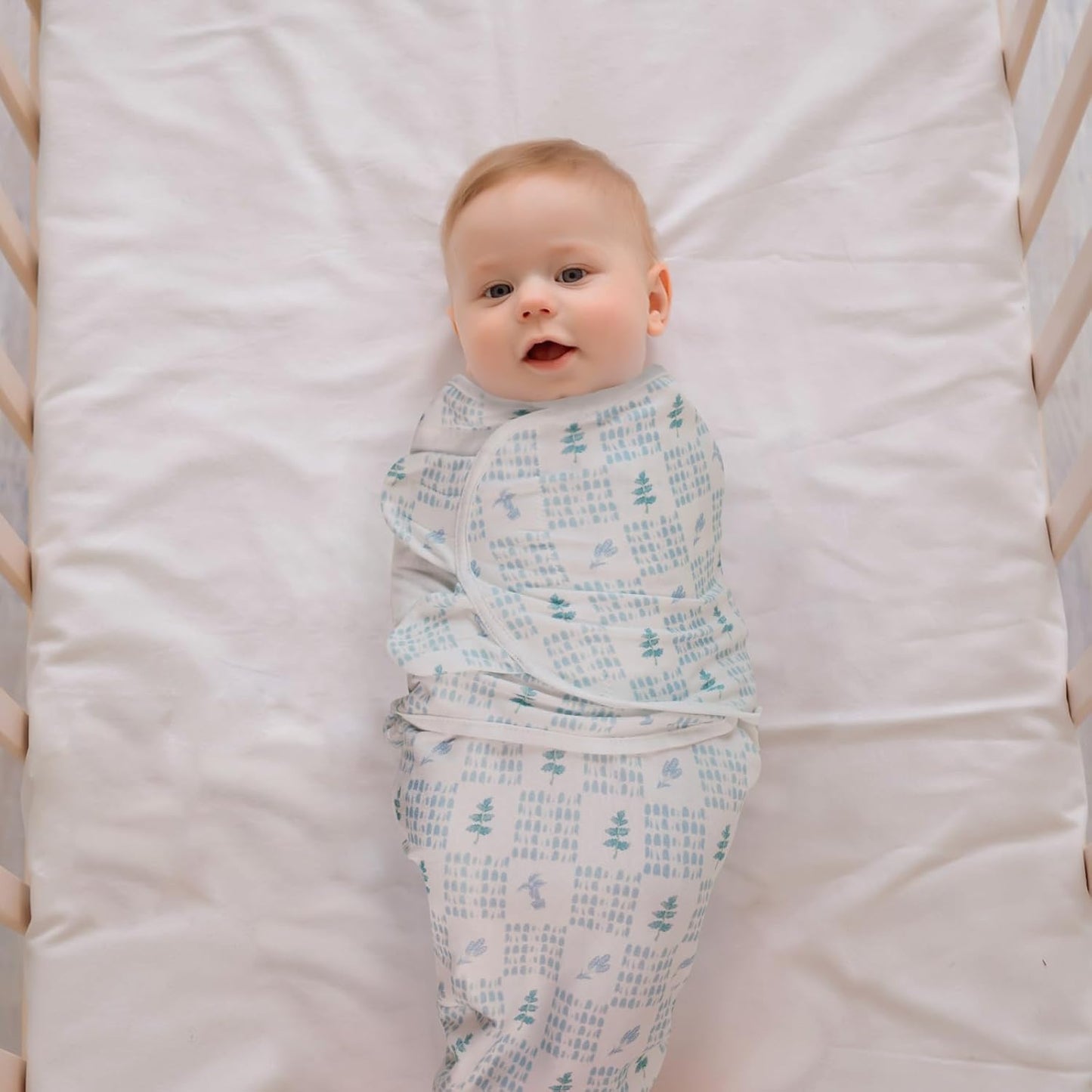 Baby Swaddle Sacks, 3-Pack Newborn Organic Cotton Swaddle Wrap, Adjustable Swaddling Blankets, Nursery Swaddling Essentials for Newborn 0-3 Months, Infant Shower Items Gift (Dinosaur & Forest)