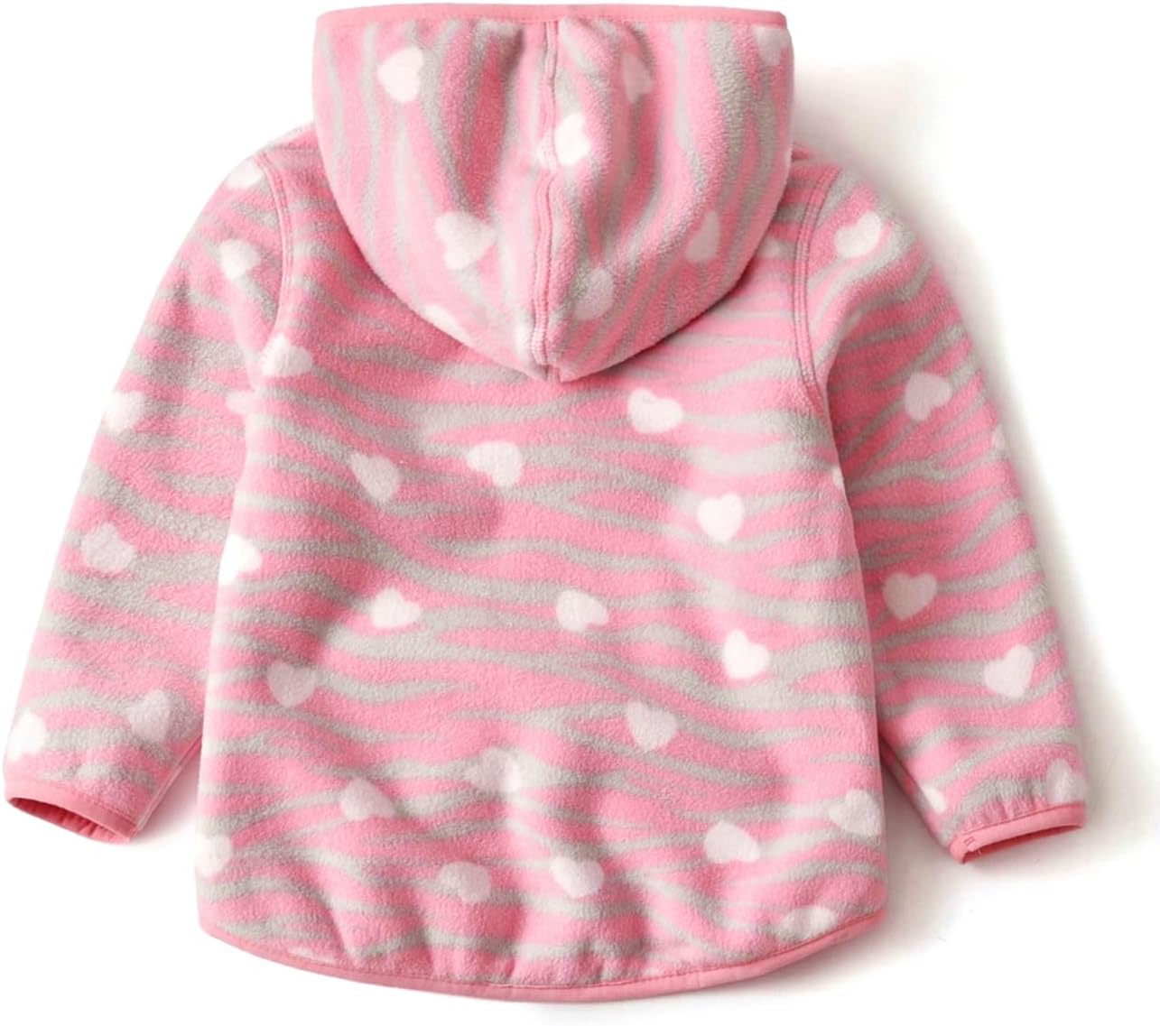 Toddler Printed Polar Fleece hooded Jacket Baby Boys Girls Kids Winter Warm Spring Autumn Outerwear Soft Lightweight