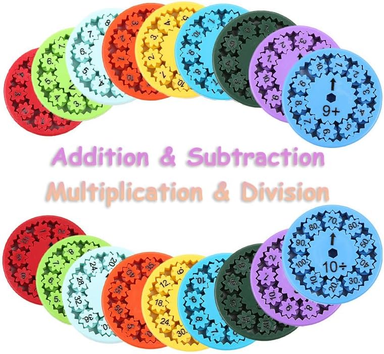 Math Fidget Spinners, Math Fact Fidget Spinners, Educational Math Fact Fidget Spinners, Math Fidget Toy, Fidgeters Who are Learning Math (Add Or Subtract 9pcs)
