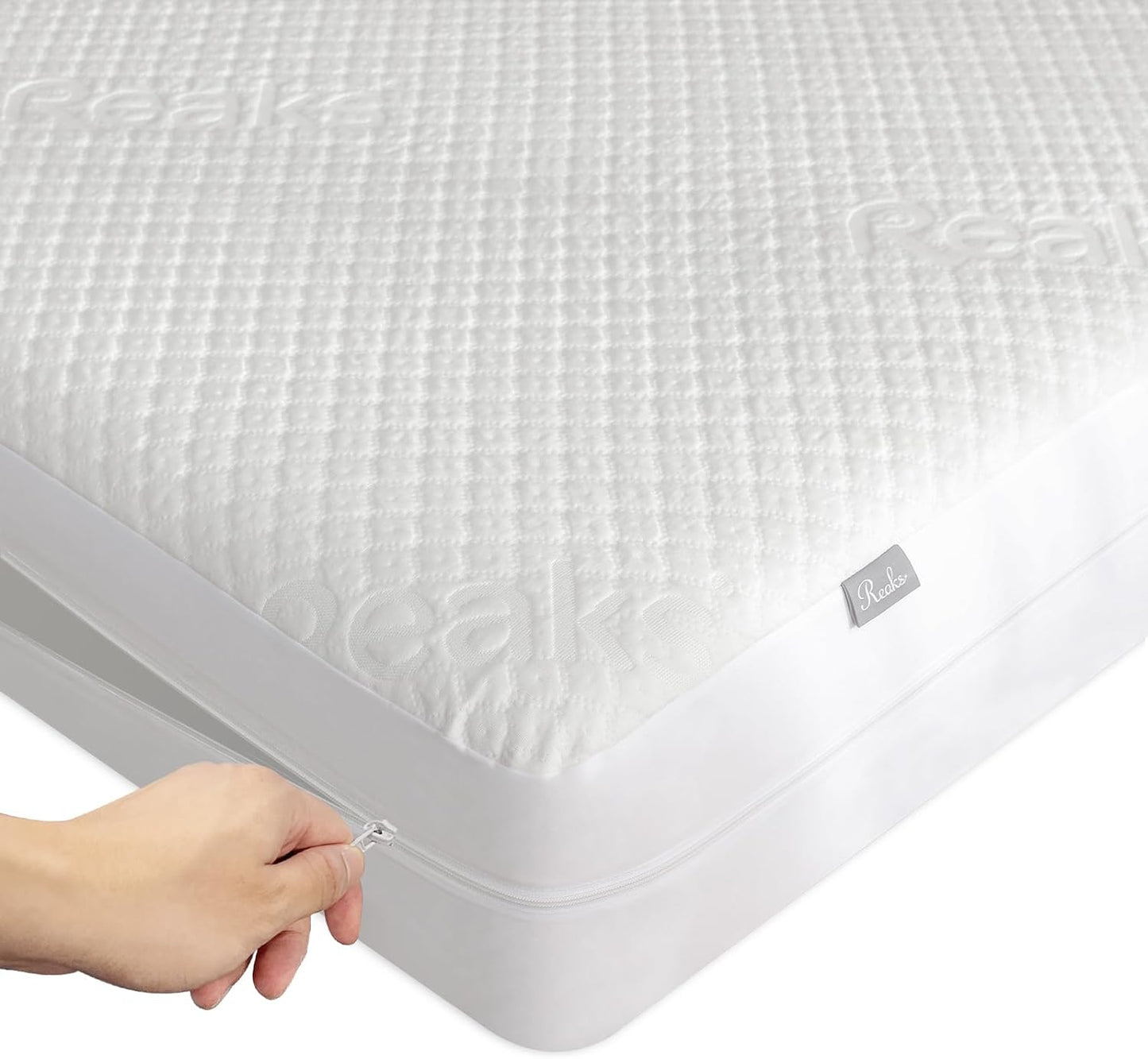 King Size Mattress Protector with Zipper - 100% Waterproof Zippered Mattress Cover - Soft & Cooling Noiseless Bed Mattress Covers - Top Removable Mattress Encasement 13-15" Deep