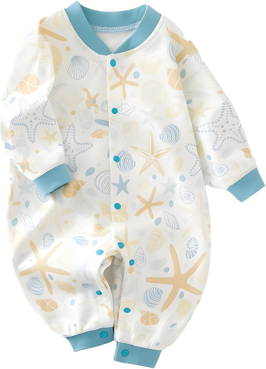 100% Organic Cotton Soft 3-24 Months Baby Romper Jumpsuits for Boys and Girls Unisex Long Sleeve