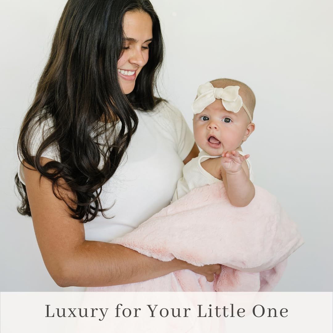 SARANONI Receiving Blankets for Babies Super Soft Boutique Quality Lush Luxury Baby Blanket (Peach Blush, Receiving Blanket 40" x 30")