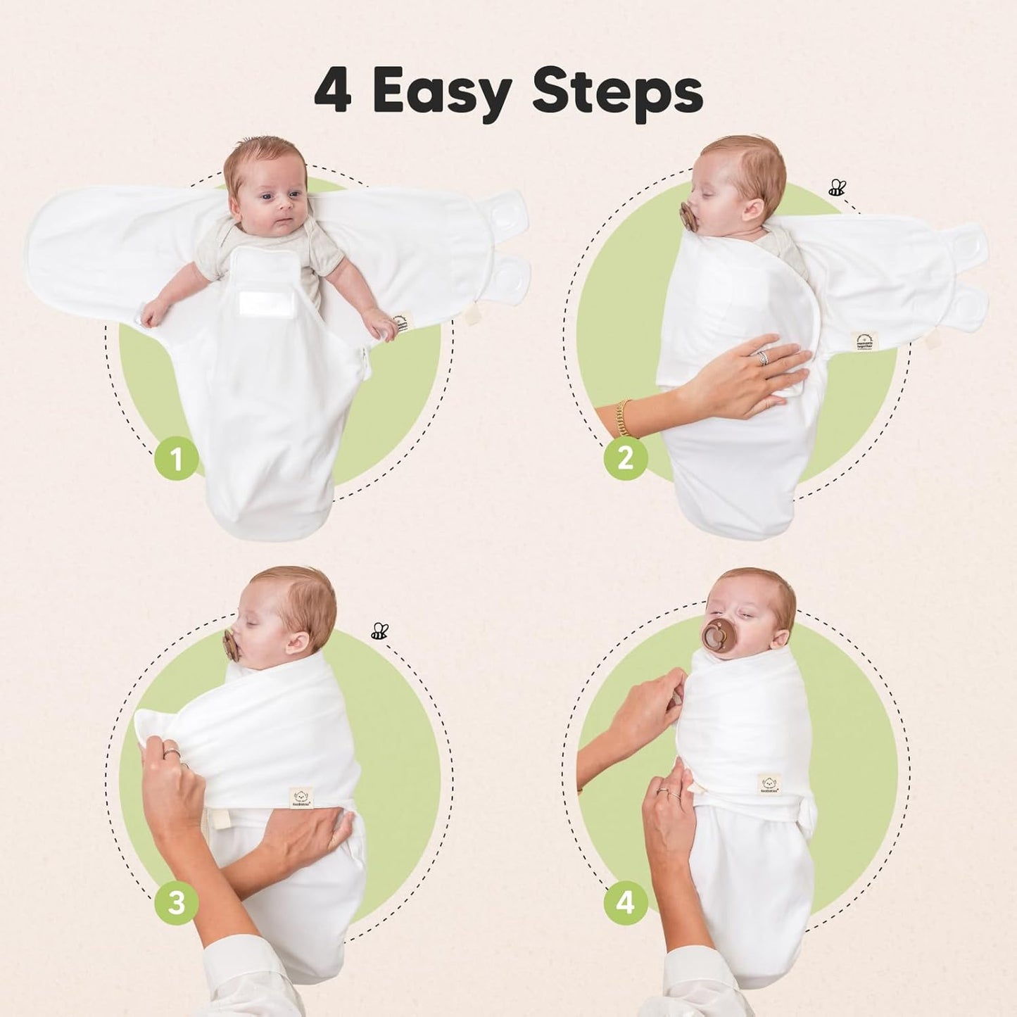 Baby Swaddle Sleep Sacks with Zipper - 3-Pack Swaddles for Newborns 0-3 Months, Infant, Baby Girls, Boys, Soft & Durable Newborn Sleep Sack, Easy Diaper Change Swaddling Blanket (Sage)
