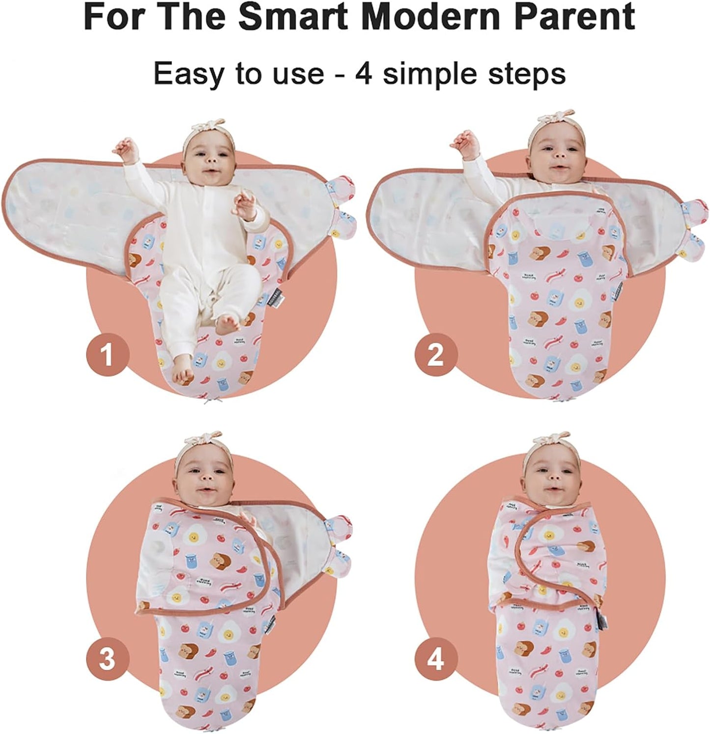 HOUSBAY Baby Swaddle Blanket Boy Girl, Super Soft 100% Cotton Newborn Adjustable Swaddles for 0-3 Months, 2-Way Zipper Sleep Sack 1 Pack