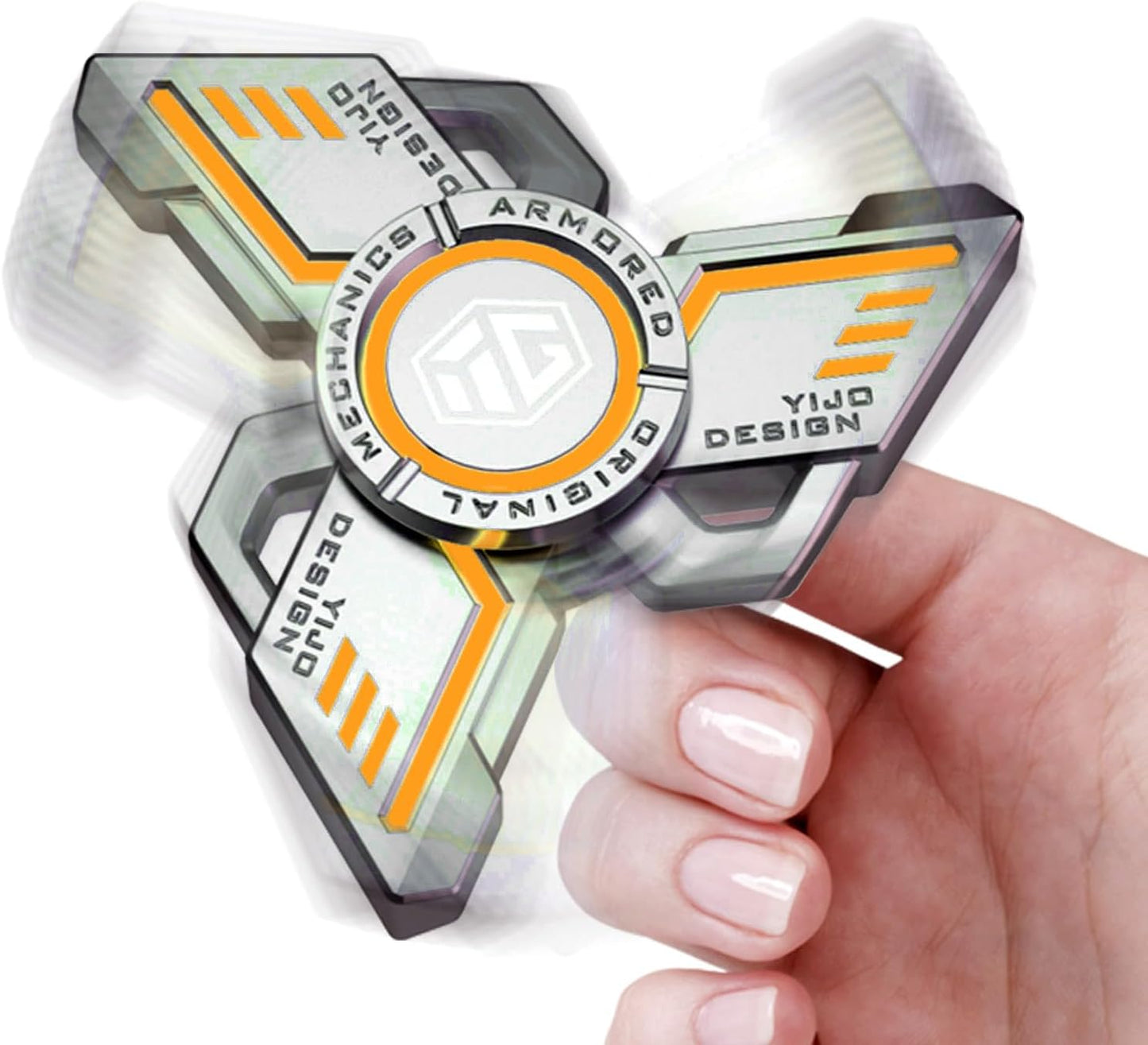 INNÔPLUS Fidget Spinner, Fidget Spinners Cool, Fidget Spinners for Kids, Stress Anxiety ADHD Relief Figets Toy, Fidget Light Up Spinner, Metal Finger Hand Spinner Toy with Luminous Light (Orange)