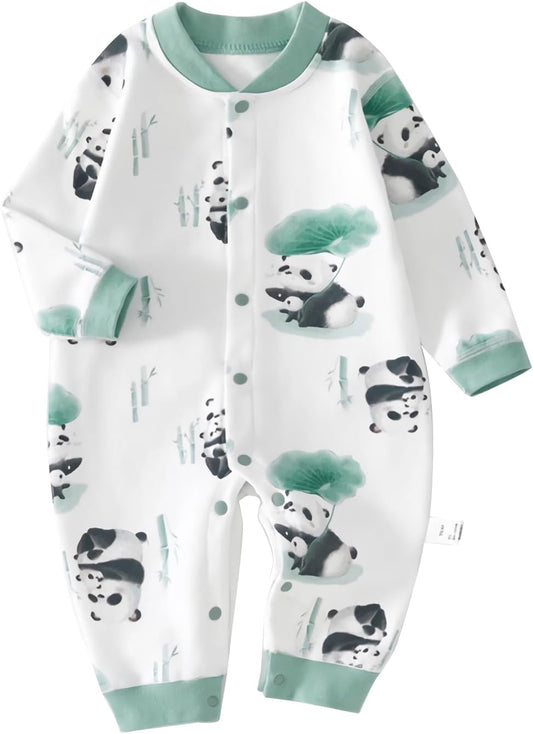 100% Organic Cotton Soft 3-24 Months Baby Romper Jumpsuits for Boys and Girls Unisex Long Sleeve