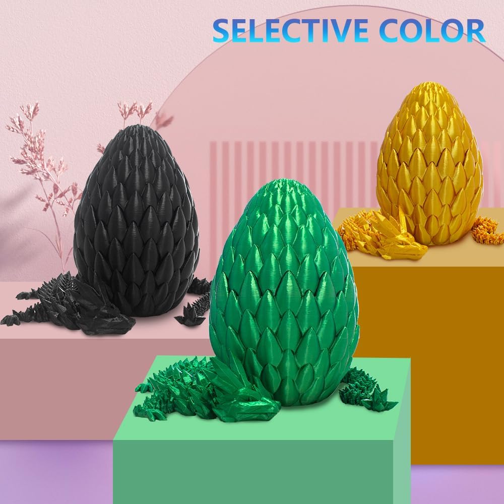 3D Printed Dragon with Dragon Egg 16.5'' Articulated Dragon Crystal Dragon Fidget Dragon Egg Toys Executive Desk Toys (Purple, Dragon Only)