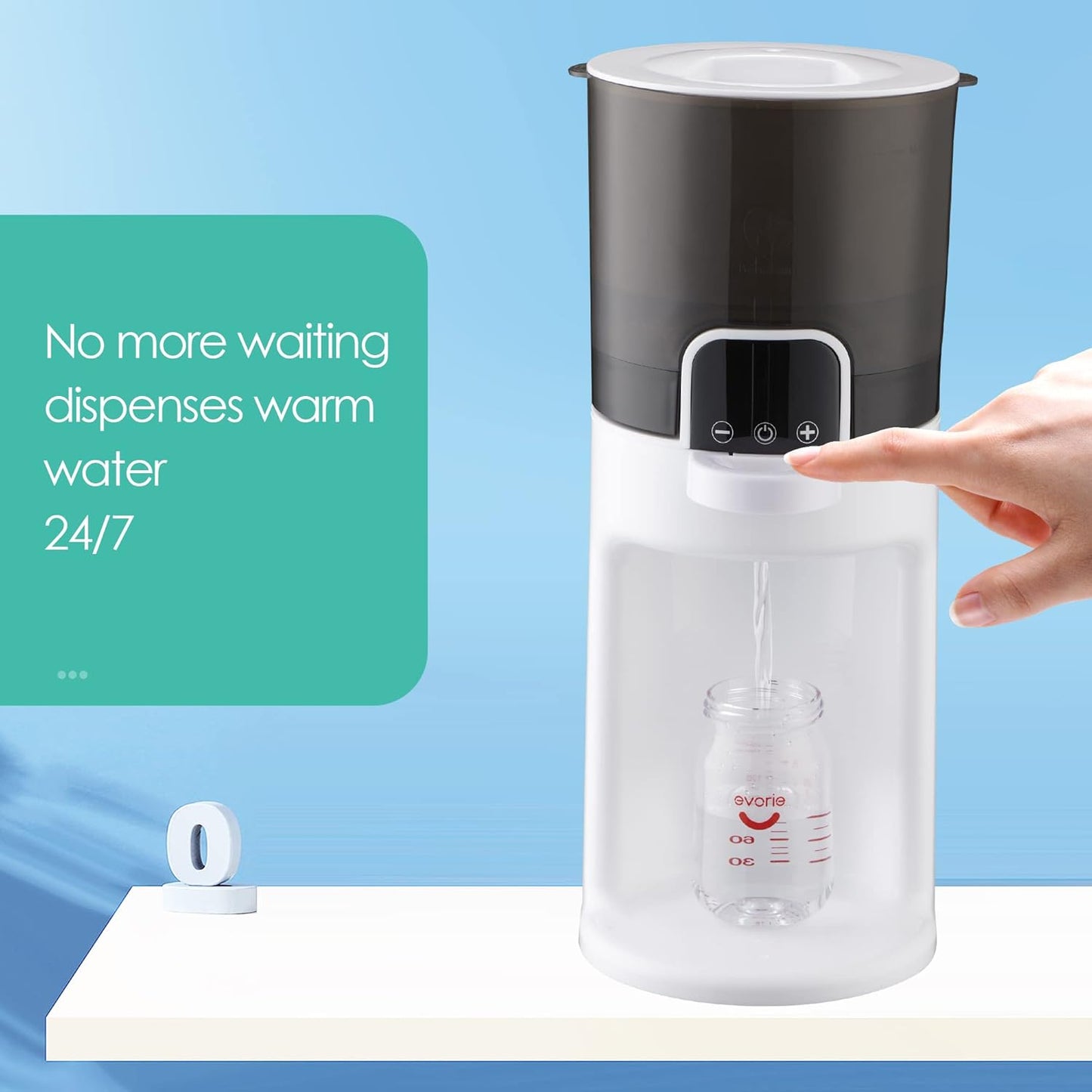 Bellababy Instant Baby Bottle Warmer,Warm Water Dispenser for Making Formula Bottle Instantly,Detachable Container Easy Cleaning,24/7 Keep Warm, Adjustable Temperature(White 110V Only)