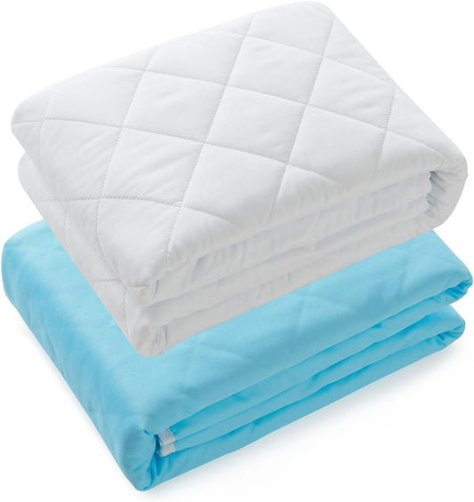 KANECH Washable Waterproof Incontinence Bed Pads - 34"x52"(2Pack) - Heavy Absorbency Reusable Underpads for Adults, Elderly and Kids - Slip Resistant Mattress Protector