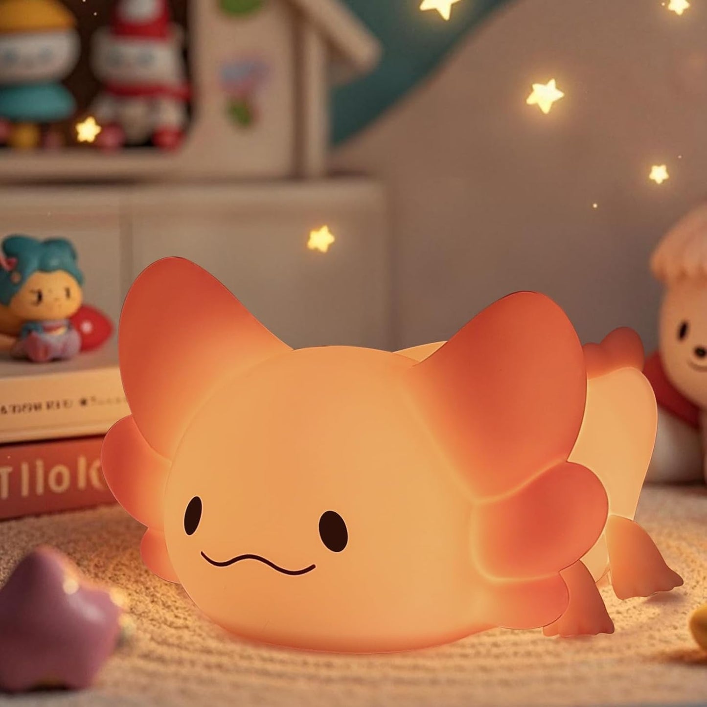 ZKLiLi Axolotl Night Light Kids Nightlight,Squishy Cute Lamp Dimmable Childrens Night Light Baby with Timer & 16 Colors,Rechargeable Bedroom Smart LED Bedside Lamps Toddler Night Light Newborn