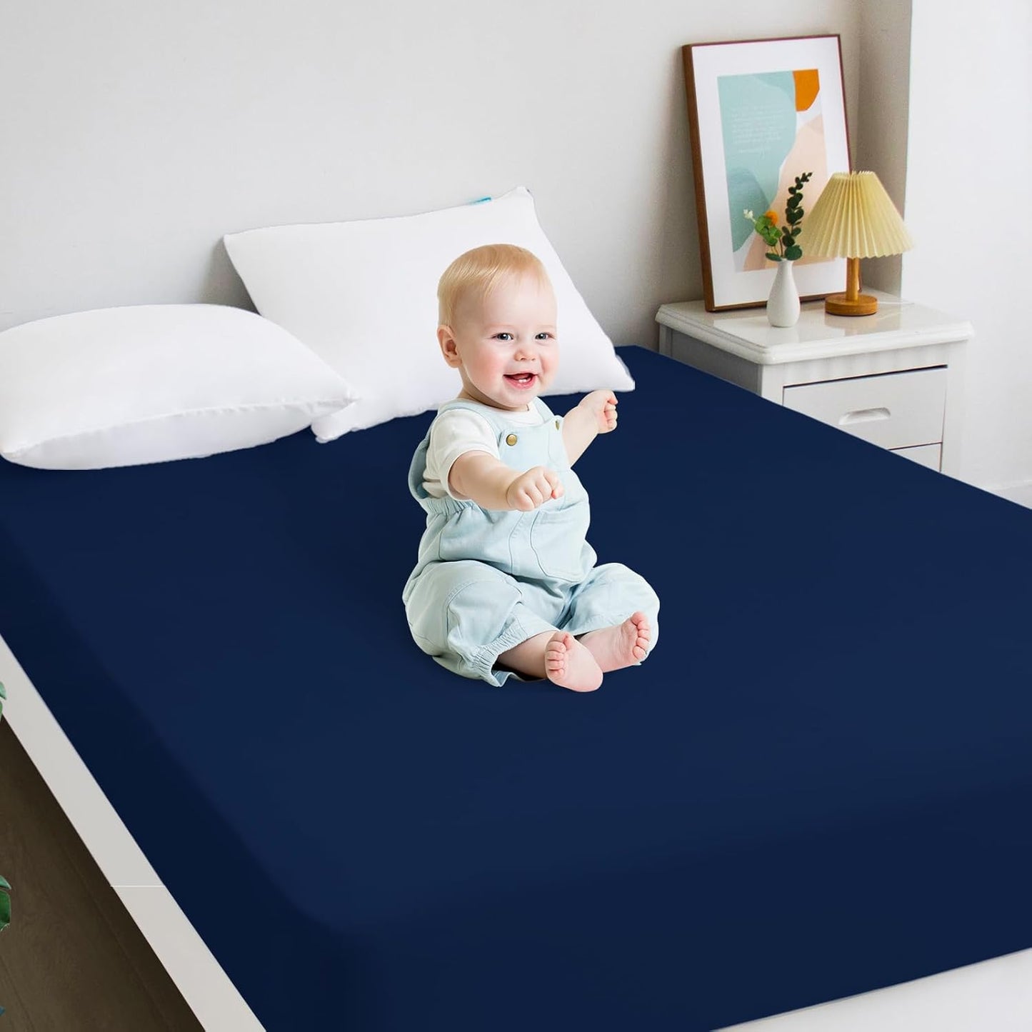 2 Pack Full Size Mattress Protector Waterproof, Noiseless & Soft Coverage Mattress Cover Fitted Sheets with Deep Pocket up to 14", Super Breathable & Easy Wash Full Mattress Protector
