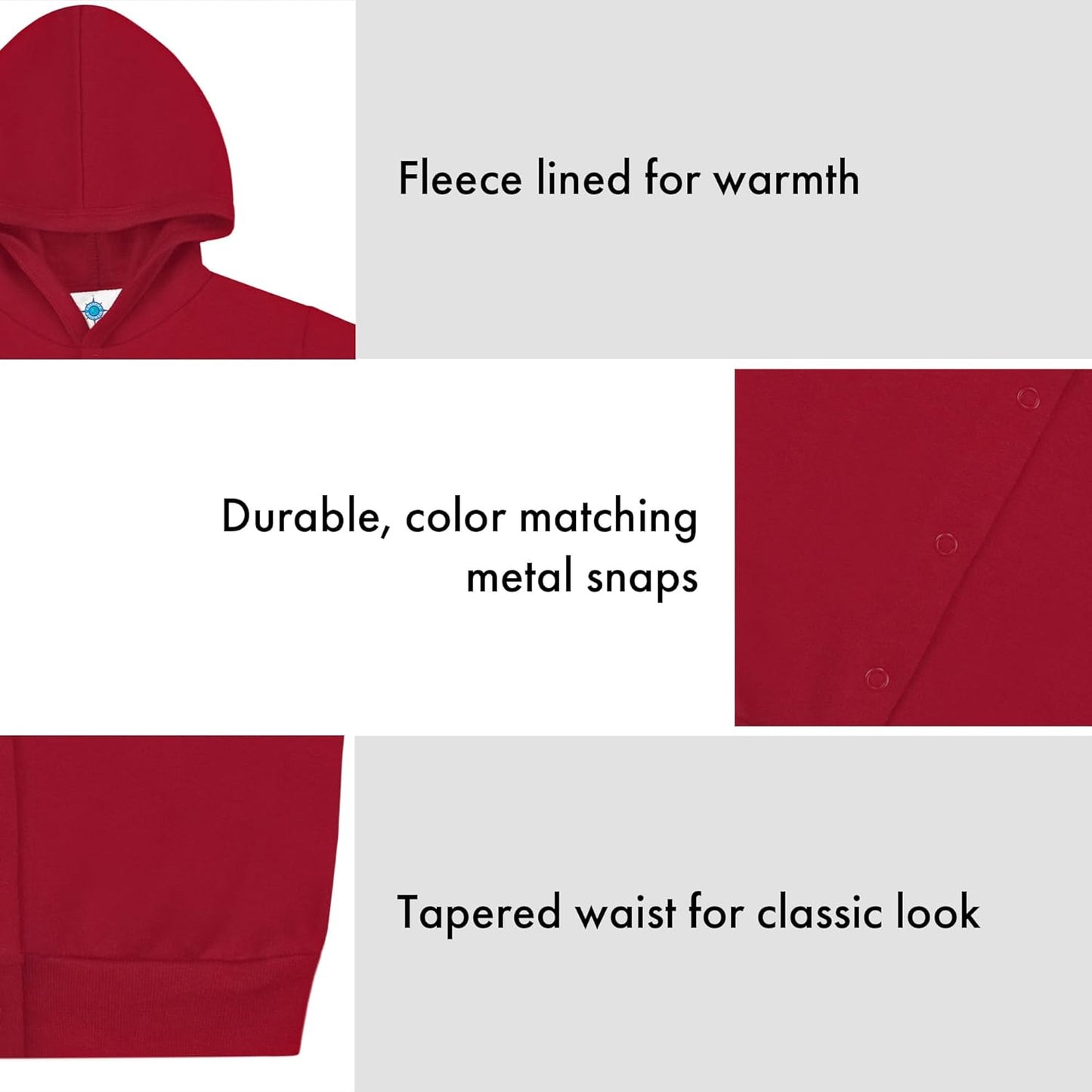 Creative Knitwear College Baby Snap Hooded Jacket - Team Logo, Multiple Colors, for Boys & Girls, (0-24 Months)