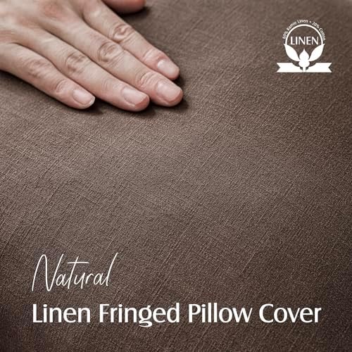 Foindtower Decorative Linen Fringe Lumbar Throw Pillow Covers Cozy Boho - Image 2